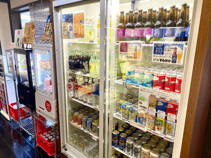 思川温泉のドリンク販売